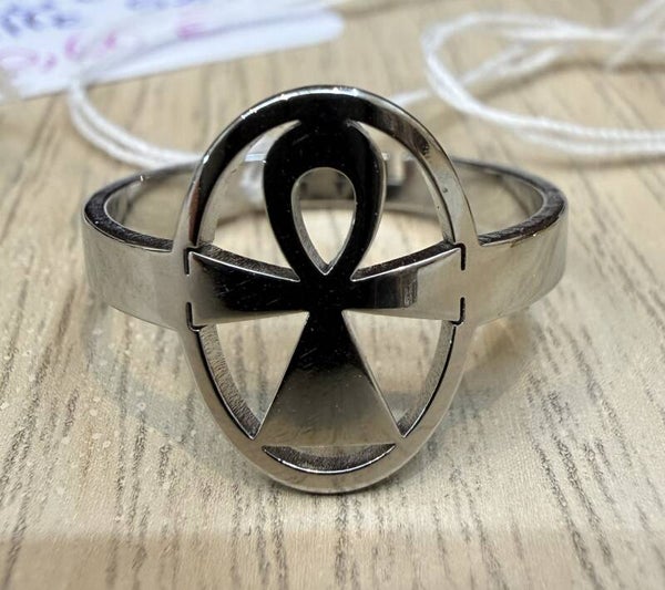 Bague Réglable Argentée Ankh
