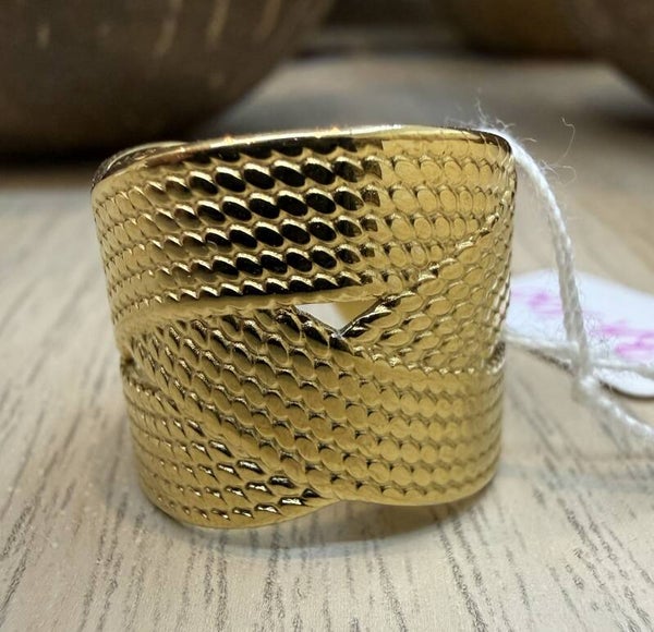 Bague Dorée en Acier Inoxydable modèle 03