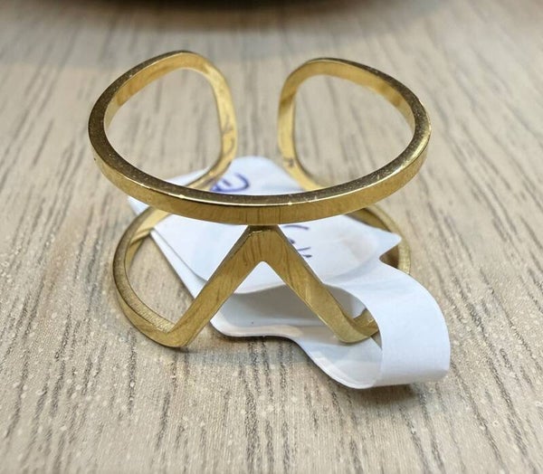 Bague Dorée en Acier Inoxydable modèle 16