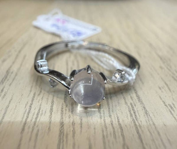 Bague argent 925 rhodié modèle 01 quartz rose