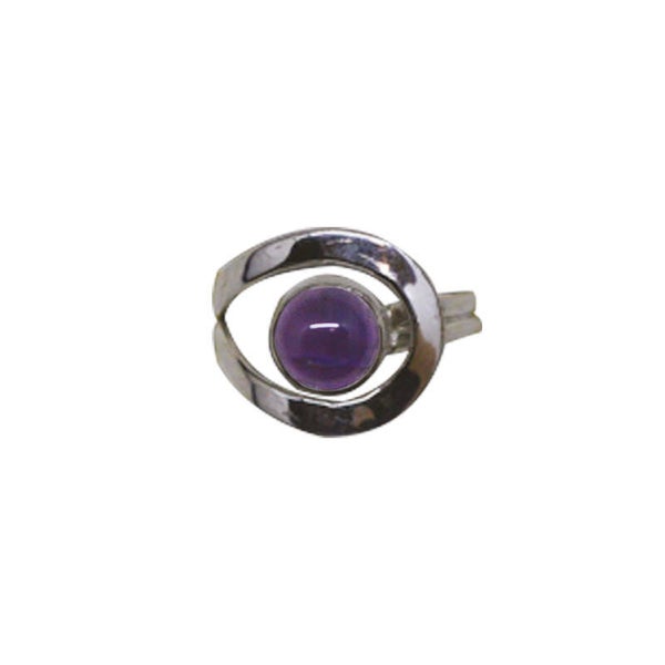 Bague réglable Améthyste et Argent 0.925 Rhodié