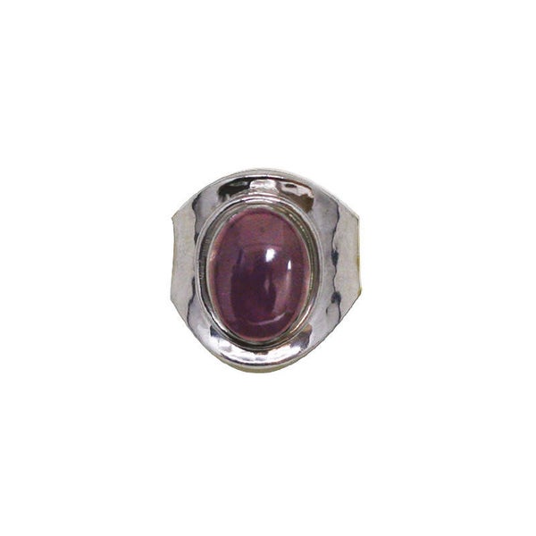 Bague Réglable Améthyste et Argent 0.925 Rhodié