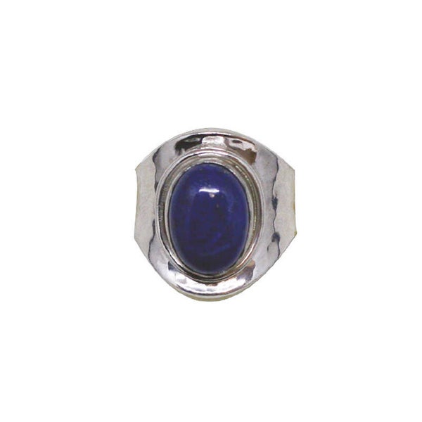Bague Réglable Lapis Lazuli et Argent 0.925 Rhodié