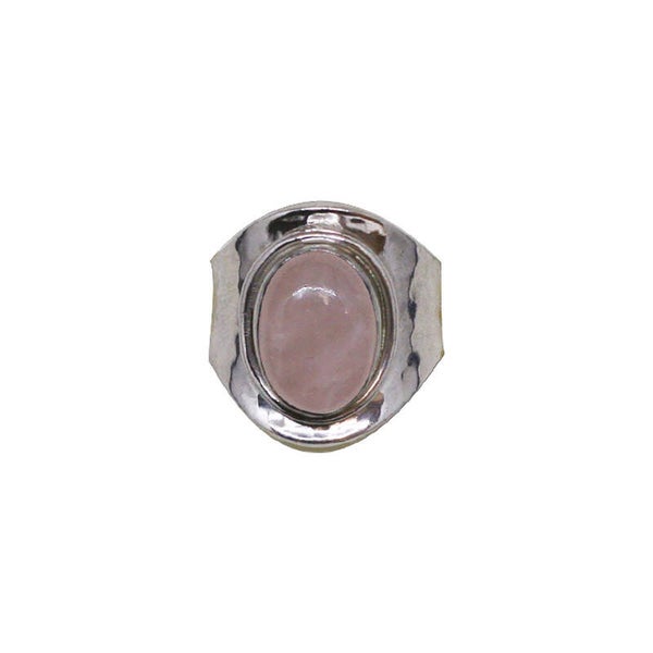 Bague Réglable Quartz Rose et Argent 0.925 Rhodié