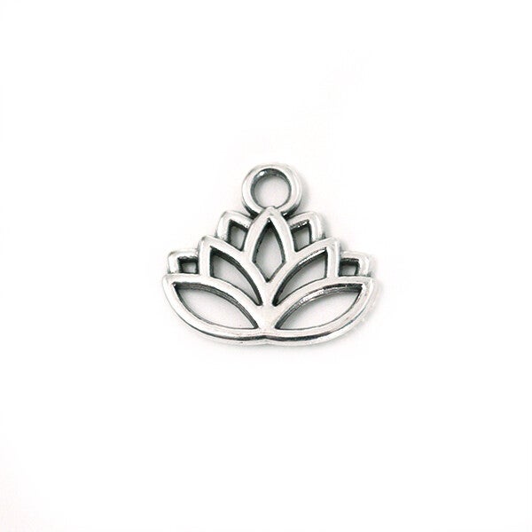Breloque Feuille Lotus métal 17xtr11mm