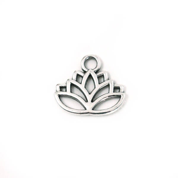 Breloque Feuille Lotus métal 17xtr11mm