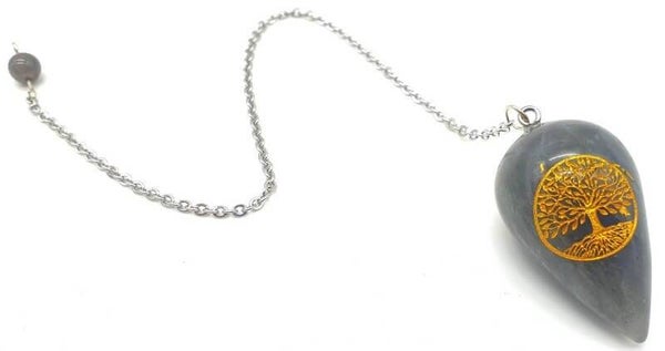 Pendule Gravé Arbre de Vie 4cm - Labradorite