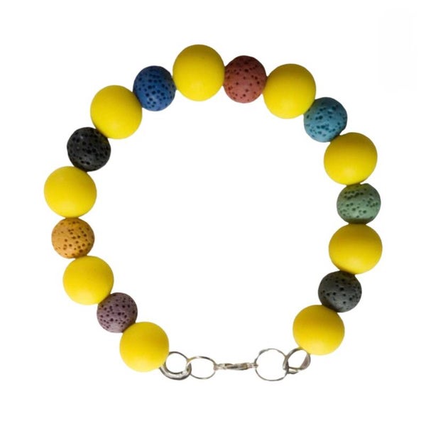 Silicone and volcanic beads bracelet