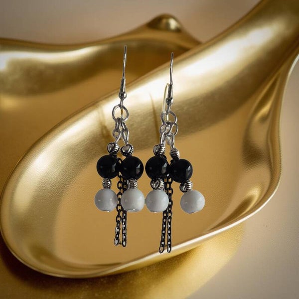 Black and white earrings