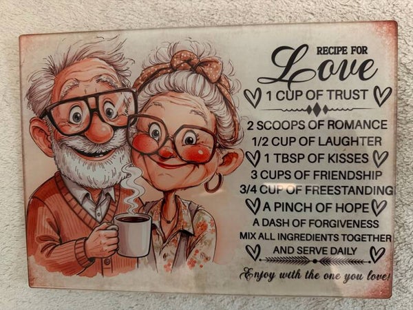 Recipe for Love Chopping Board