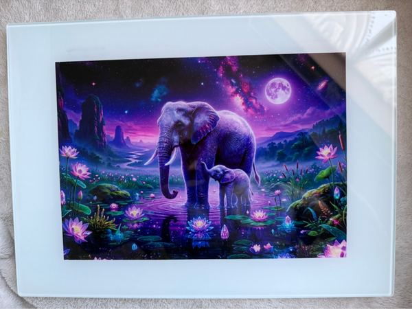 Elephant and Young Chopping Board
