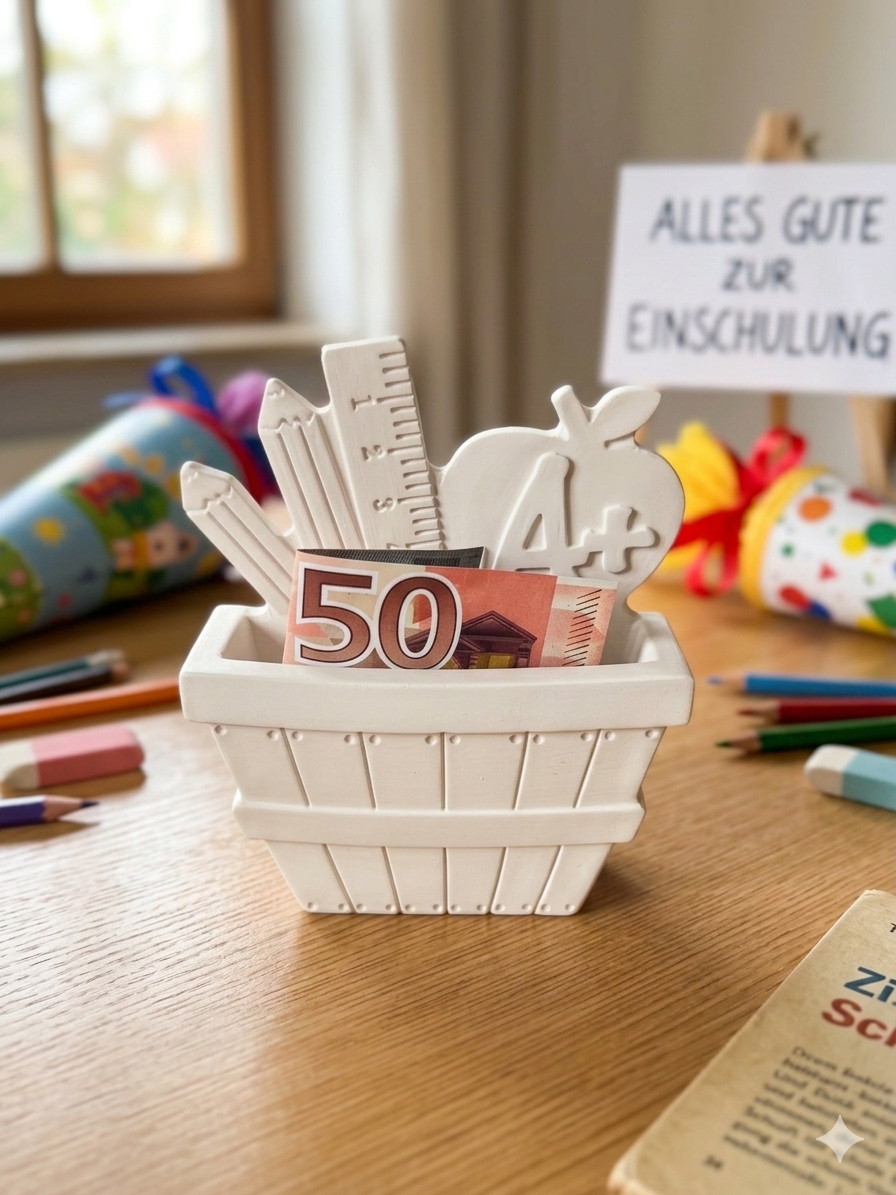 Geldgeschenk Einschulungskorb