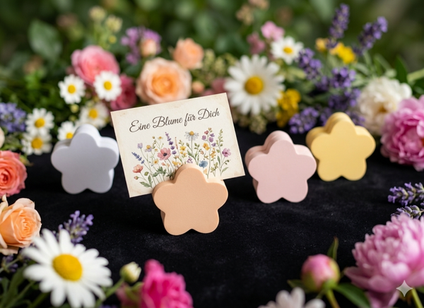 Postkartenhalter Blumenform