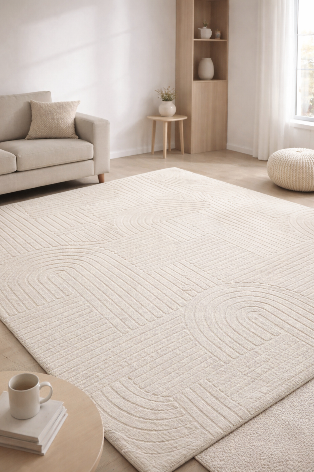 Japandi maze carpet