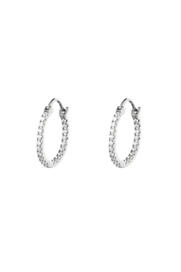 Oorbel shiny hoops zilver