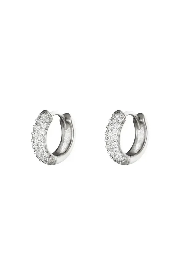 Oorbel daisy strass zilver