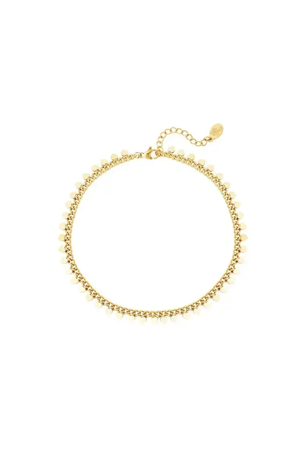 Armband lot of hearts goud