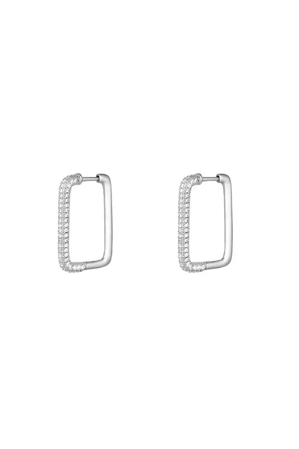 Oorbel medium diamant zilver