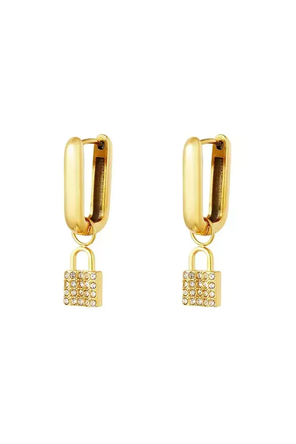 Oorbel locked goud