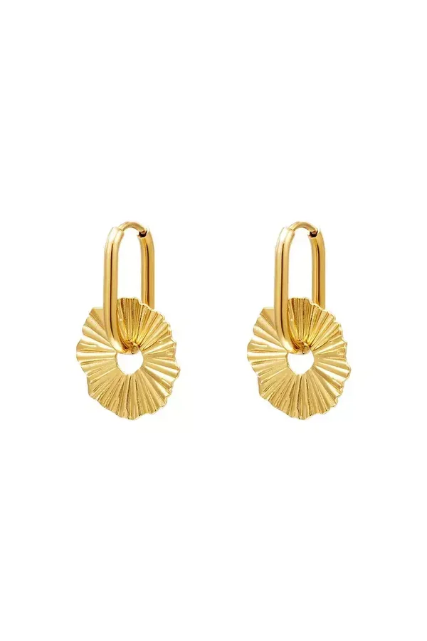 Oorbel abstract flower goud