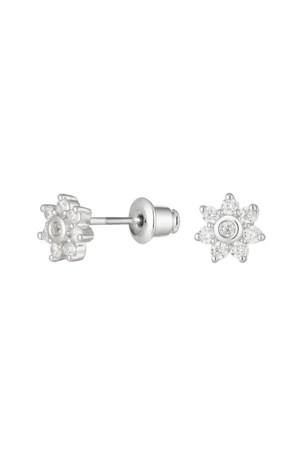 Oorbel bloem cute zilver