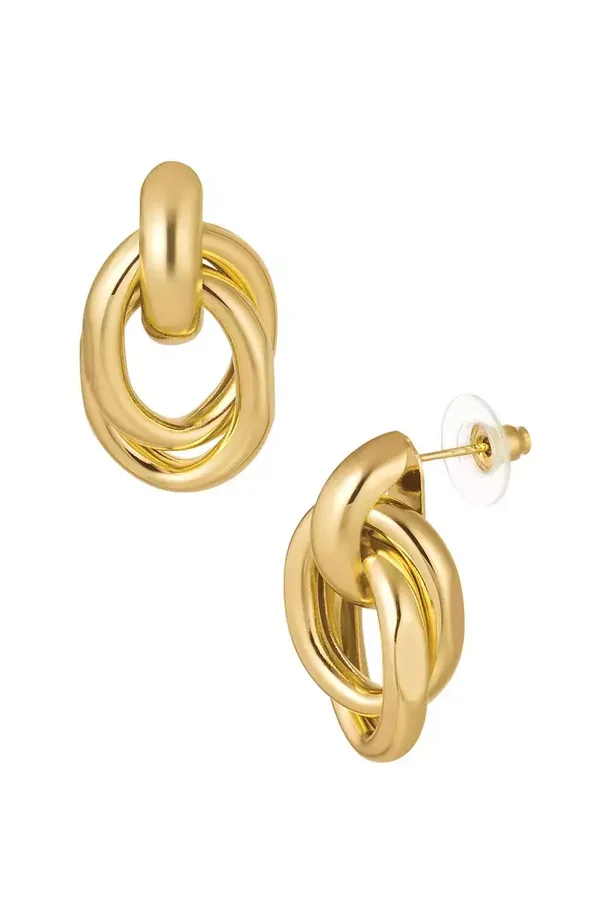 Oorbel round & round goud