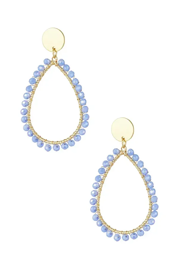 Oorbel oval blue