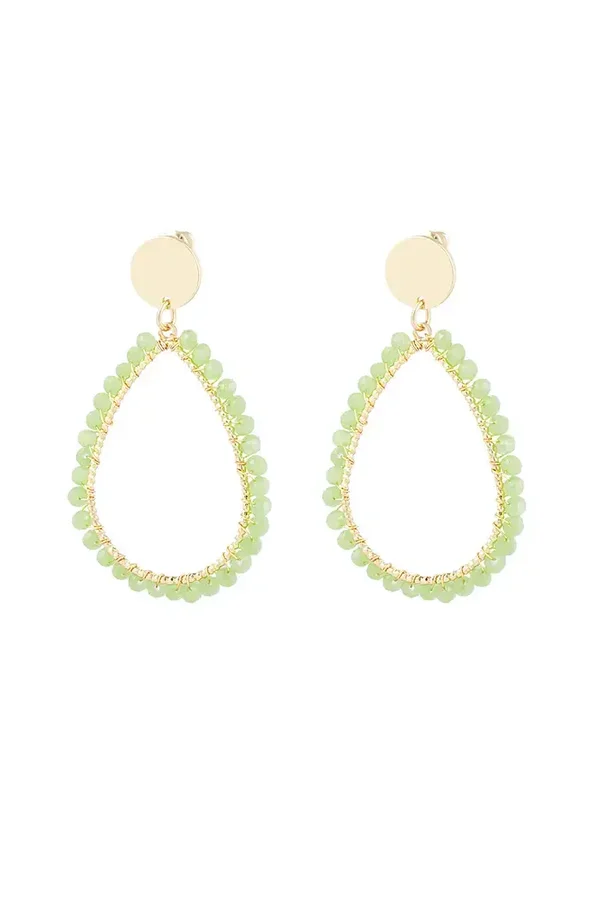 Oorbel oval green