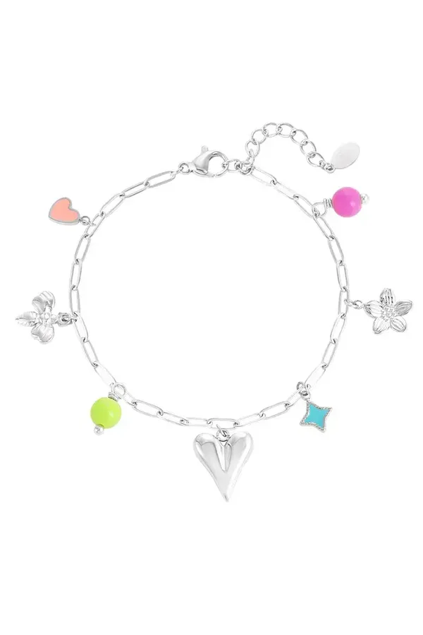 Armband colour splash zilver