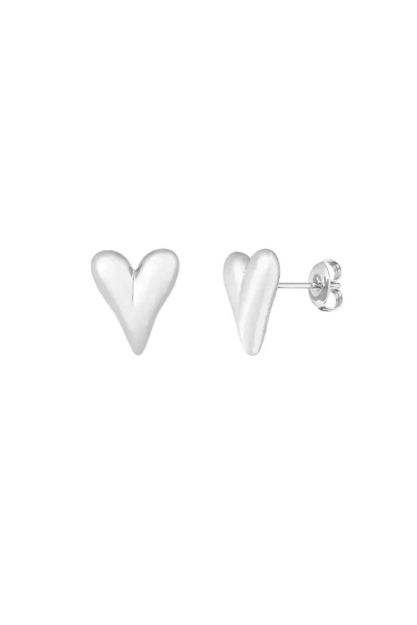 Oorbel hart studs zilver