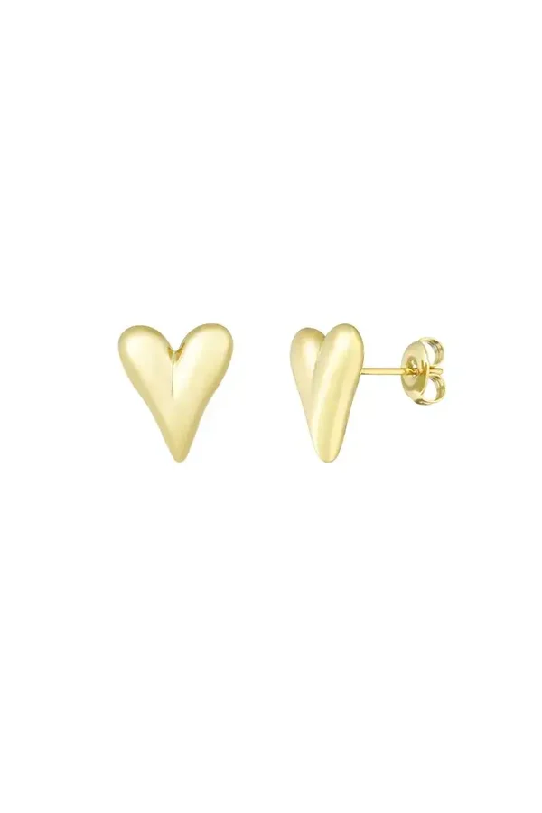 Oorbel hart studs goud