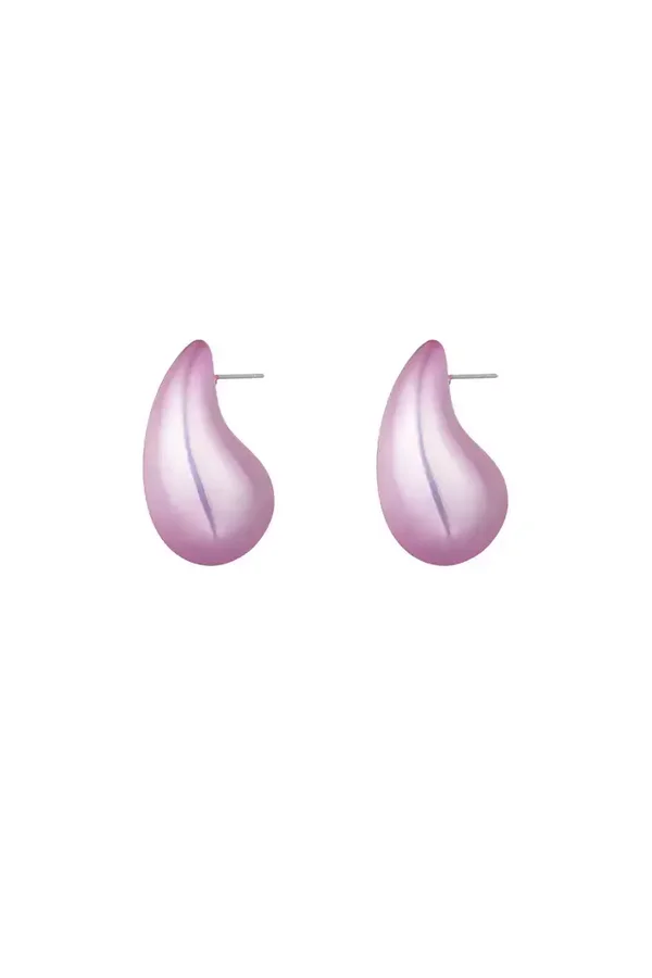 Oorbel druppel roze