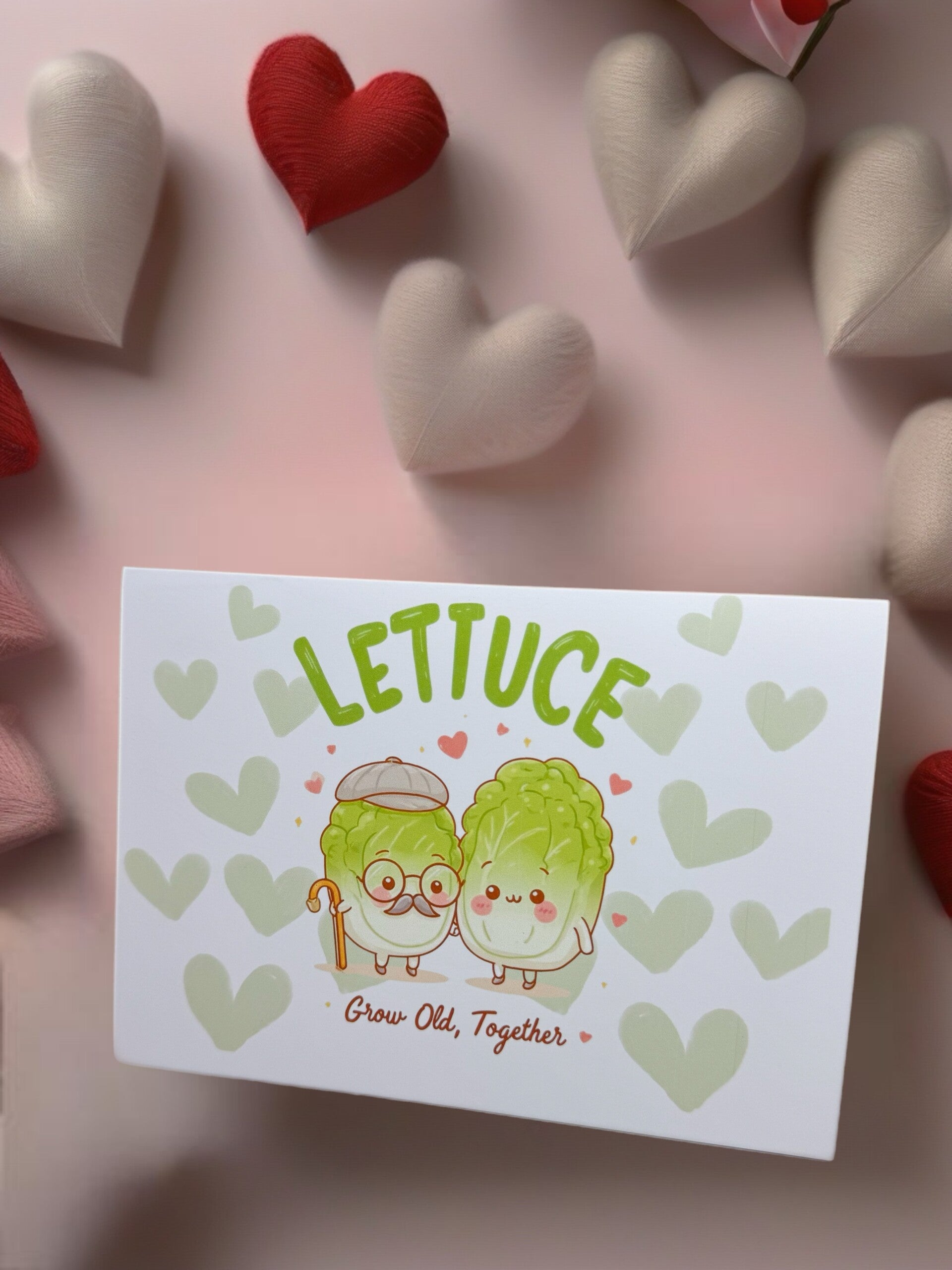 Wenskaart | Lettuce, grow old together