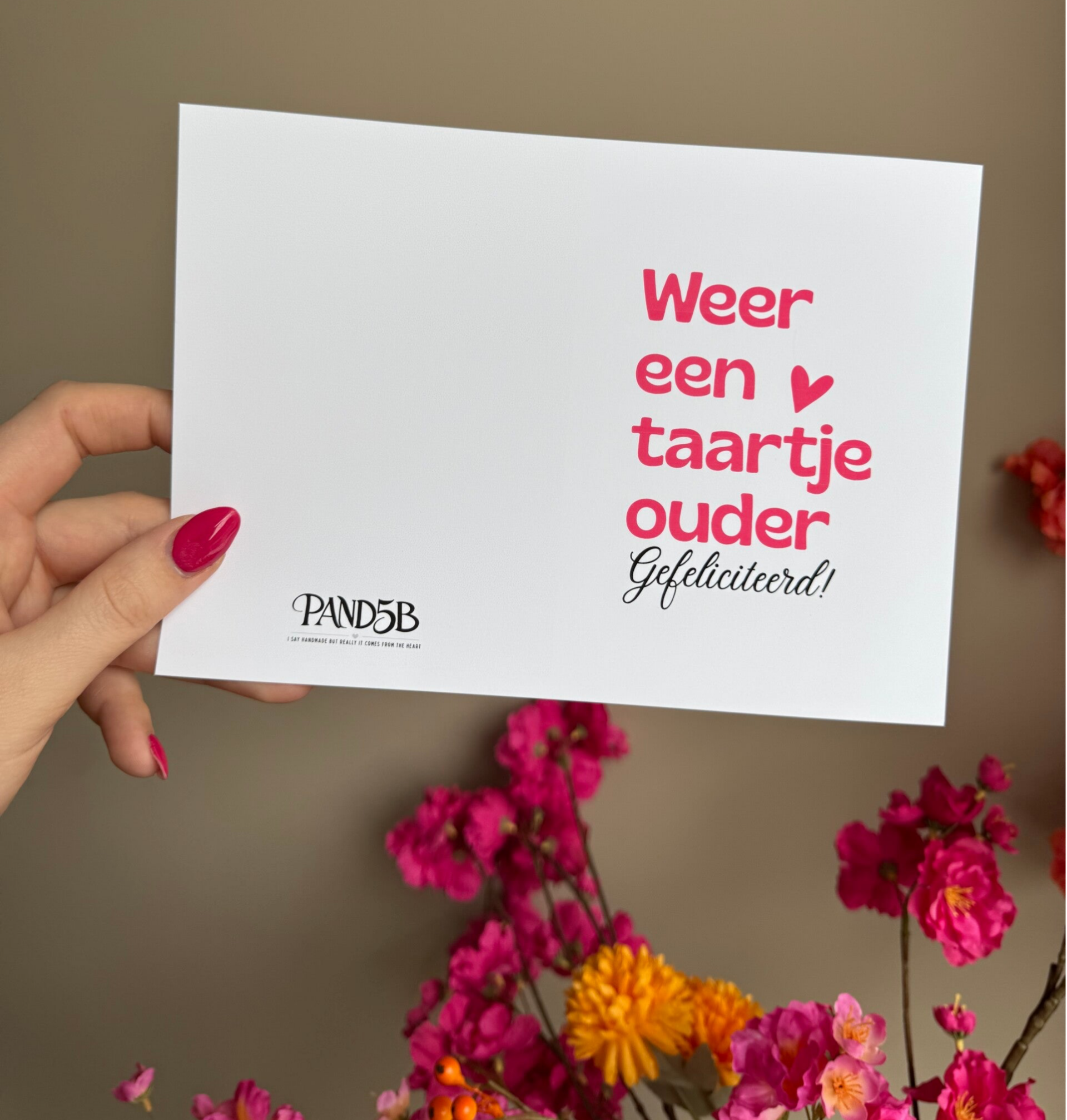 Wenskaart | Weer een taartje ouder.