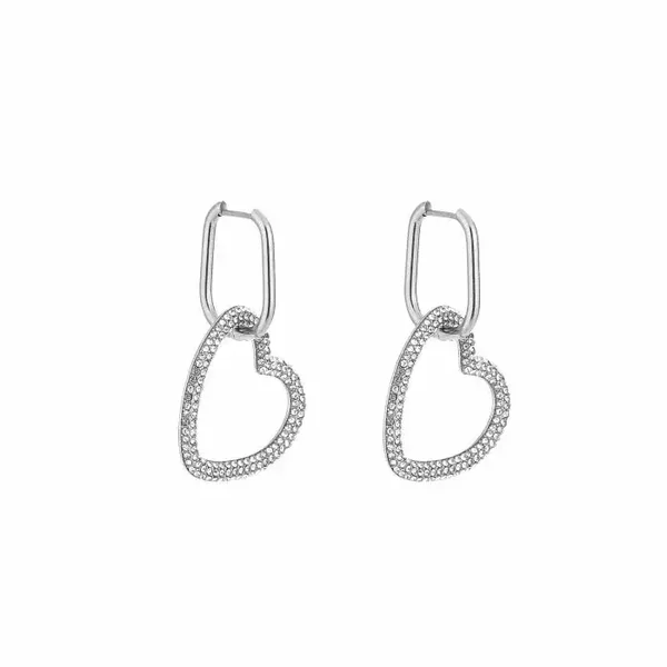 Oorbel party hearts zilver