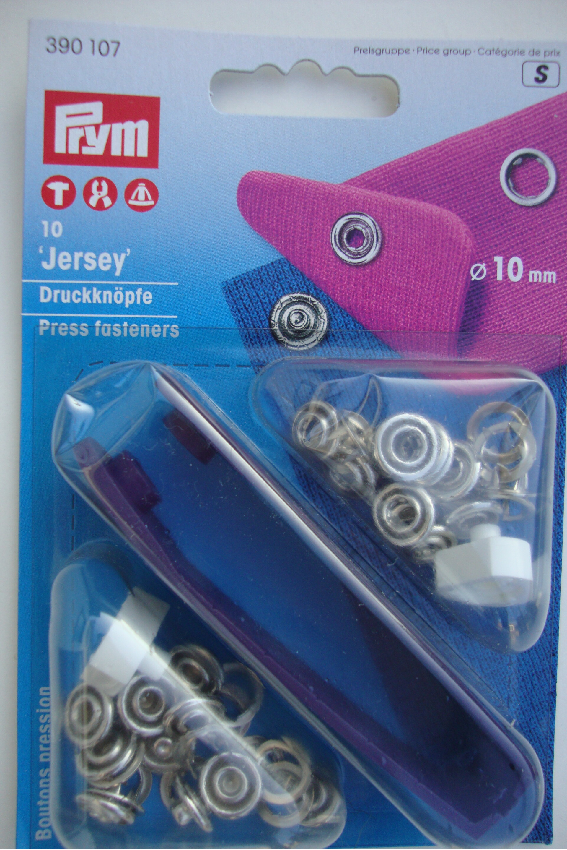 Yersey drukknopen  Ø 10 mm.