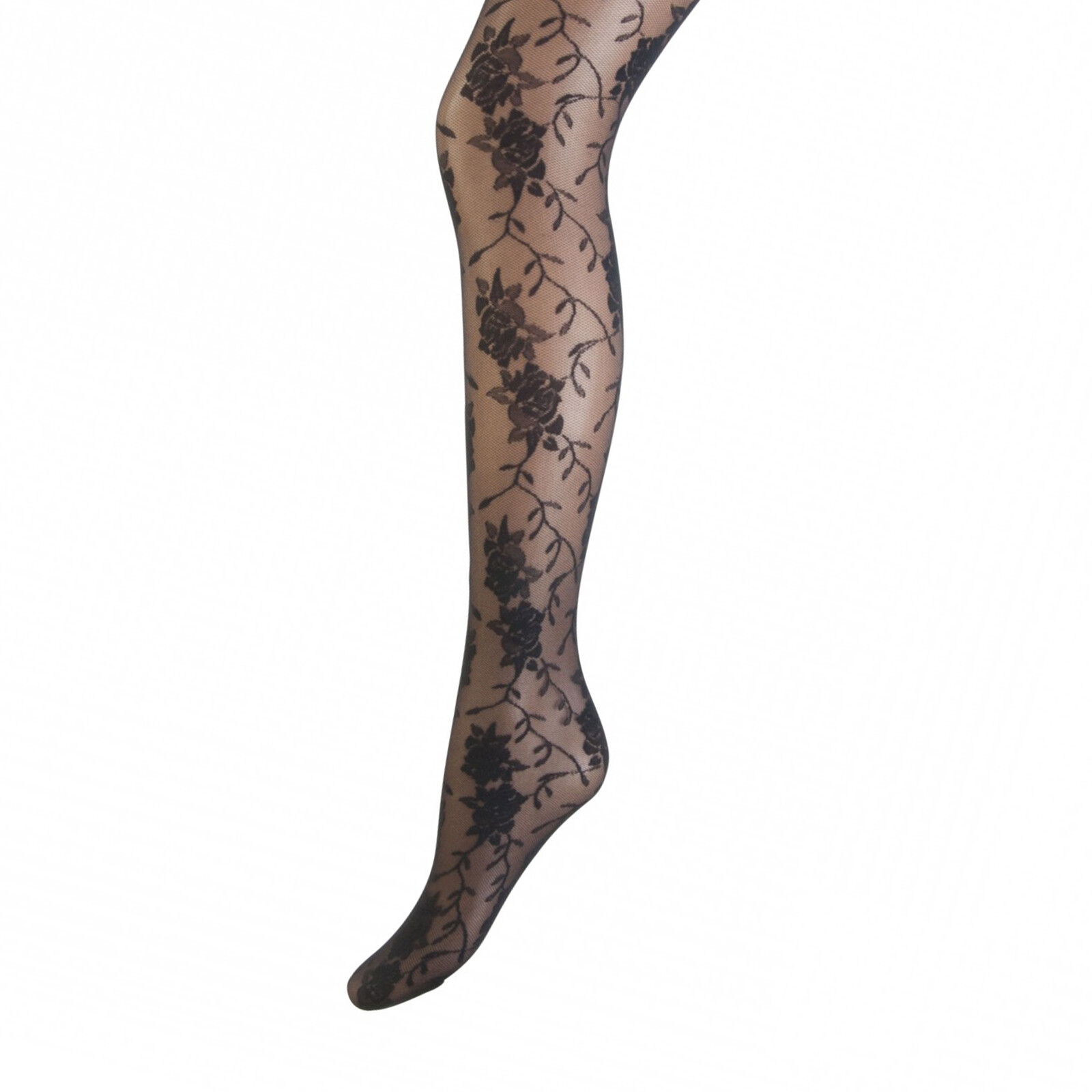 Panty zwarte bloemen rank