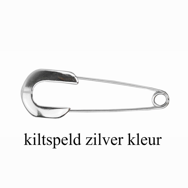 Kiltspeld 8 cm. kleur: zilver
