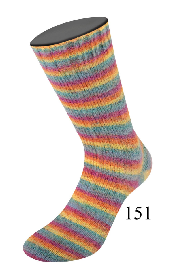 cosy socks multi stripes 100 gr.