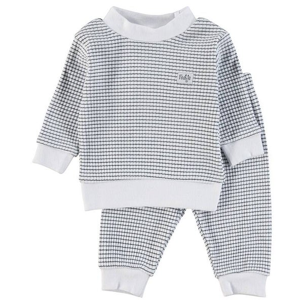 Feetje baby pyjama wafel marine/wit