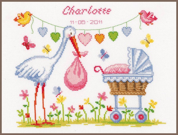 Borduurpakket ooievaar