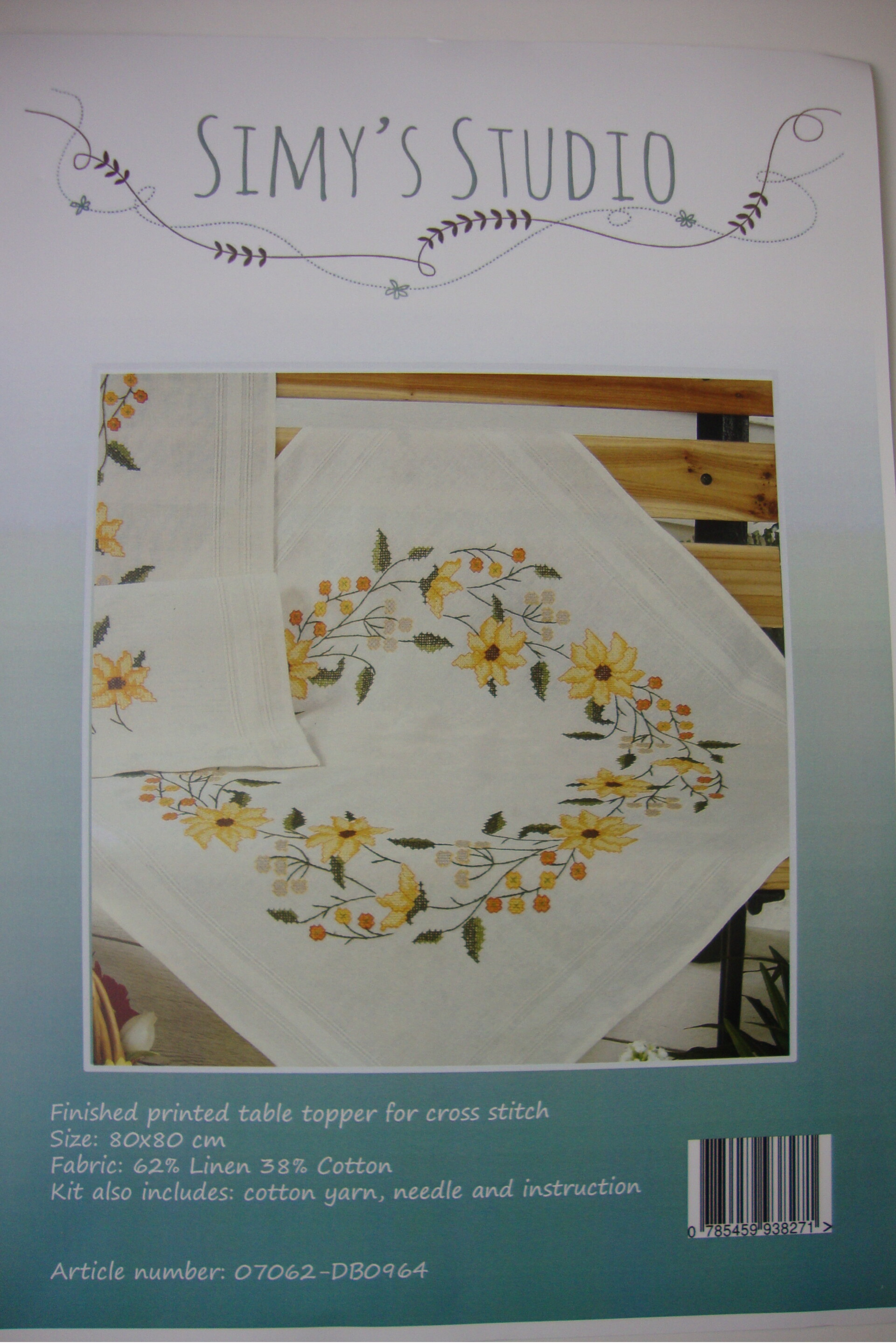 Kleed  crème voorbedrukt kruissteek stiksteek