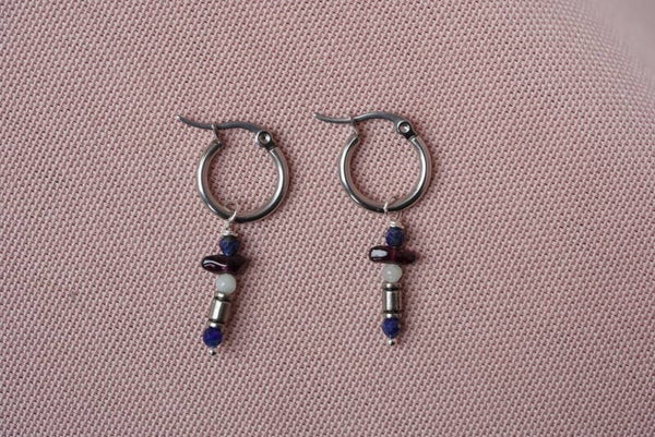 Oorbellen Lapis lazuli & jade