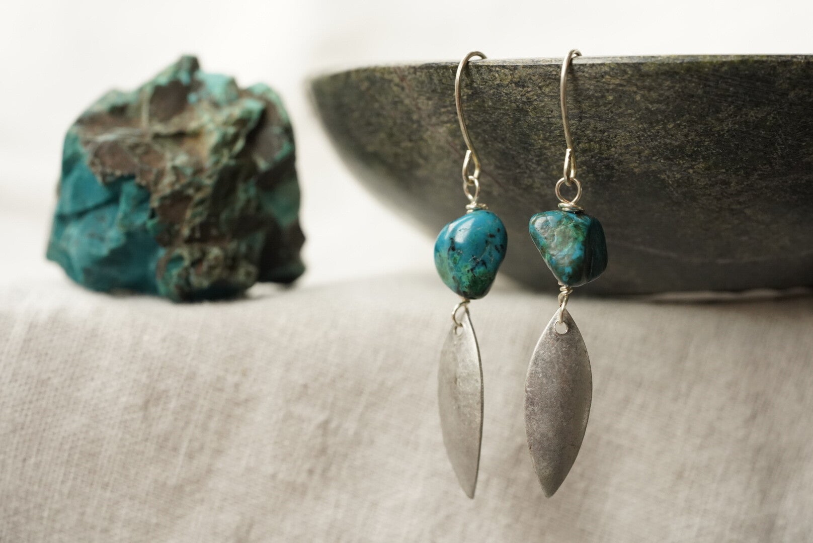 Oorbellen chrysocolla