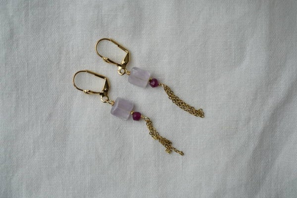 Oorbellen Ametrien & Robijn