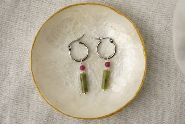 Oorbellen Chinese jade