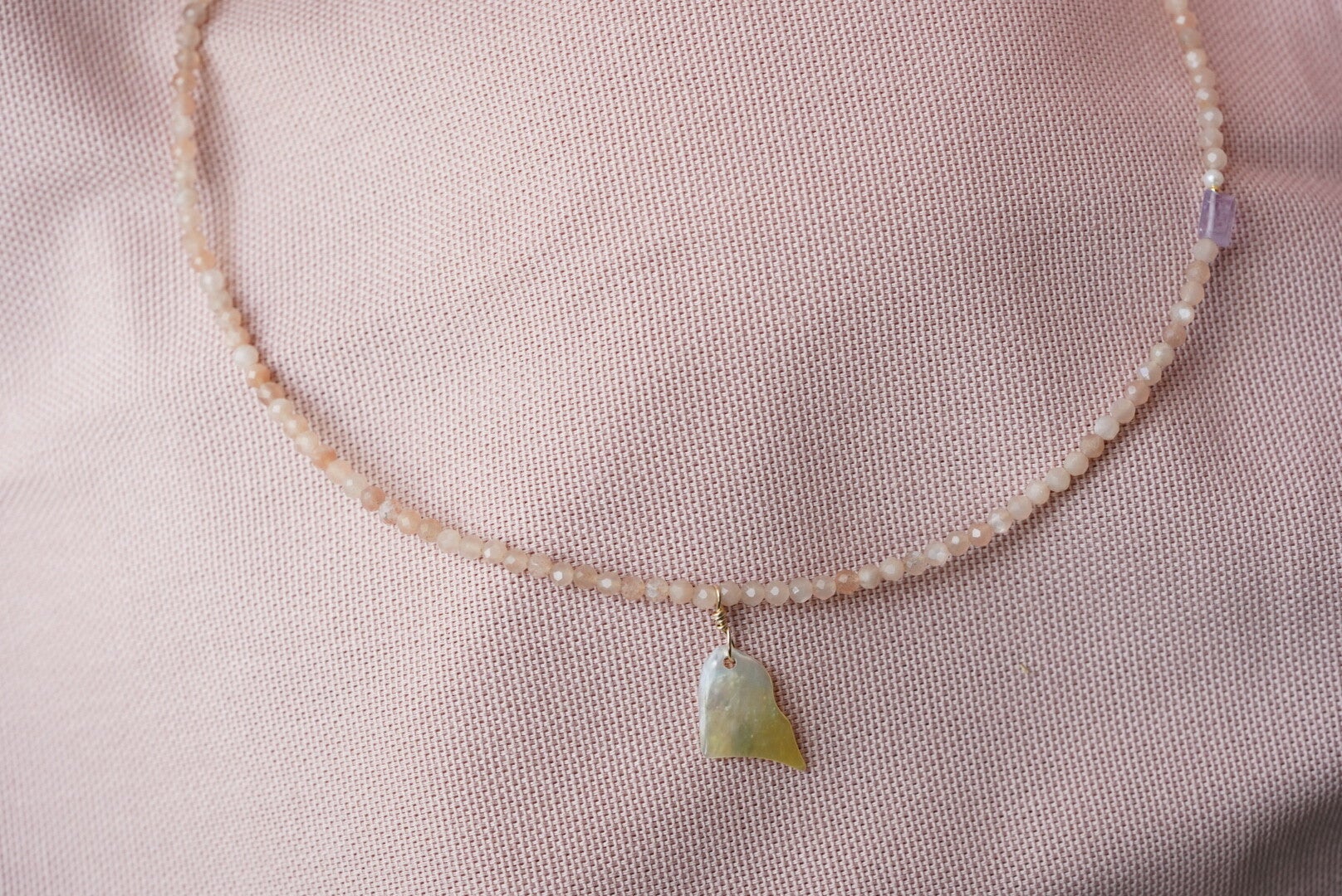 Ketting oranje maansteen