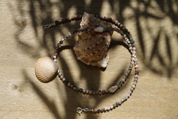 Ketting rhodoniet & schelp