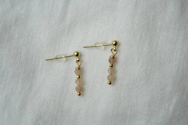 Oorbellen orange moonstone