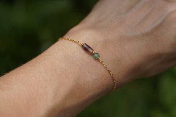 Armband fluoriet & aventurijn